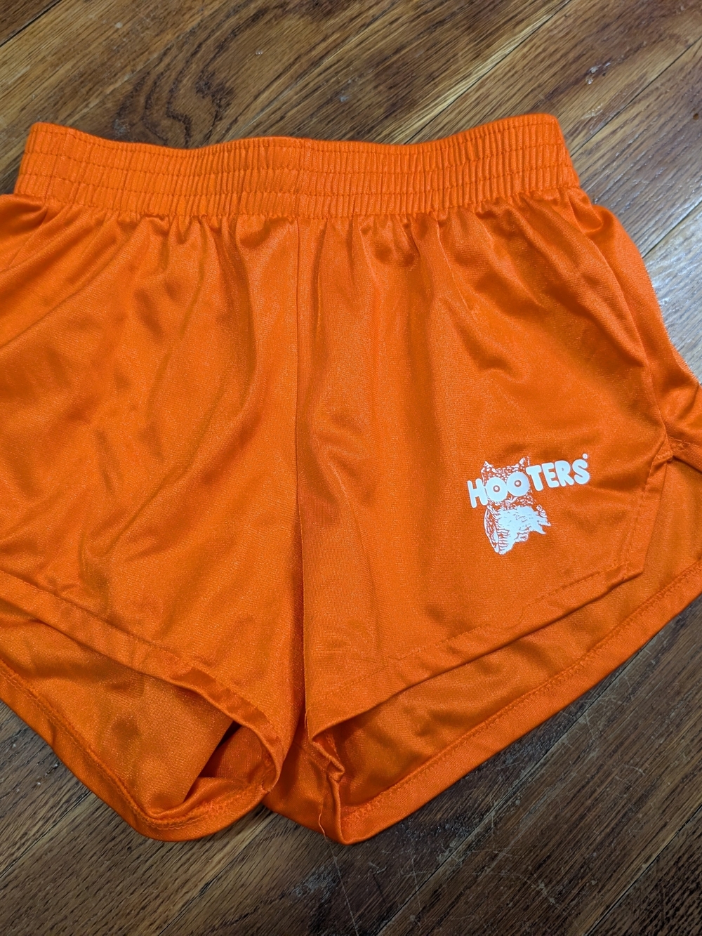 Hooters Girl Worn Vintage Uniform Orange Shorts Halloween Costume XS